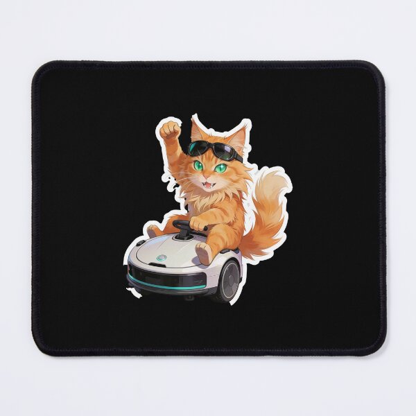 Item preview, Cool Maine Coon Riding Robot Vacuum Funny Cat Sticker designed and sold by OksArtStudio.