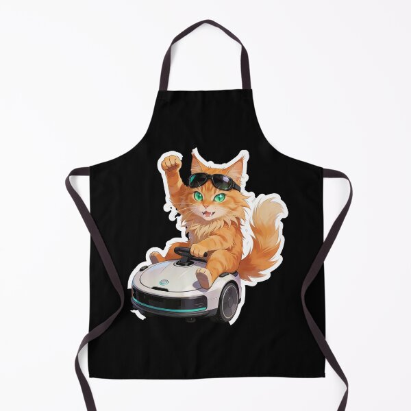 Item preview, Cool Maine Coon Riding Robot Vacuum Funny Cat Sticker designed and sold by OksArtStudio.