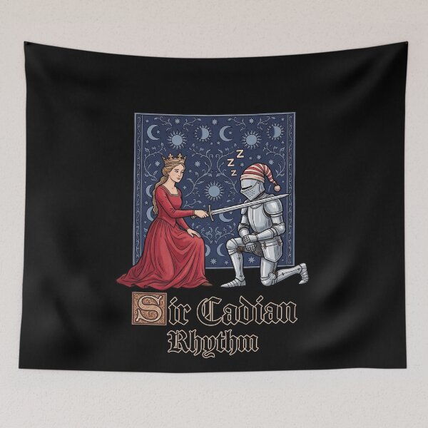 Item preview, Funny Sleepy Medieval Circadian Knight Humor Art designed and sold by elderberry.