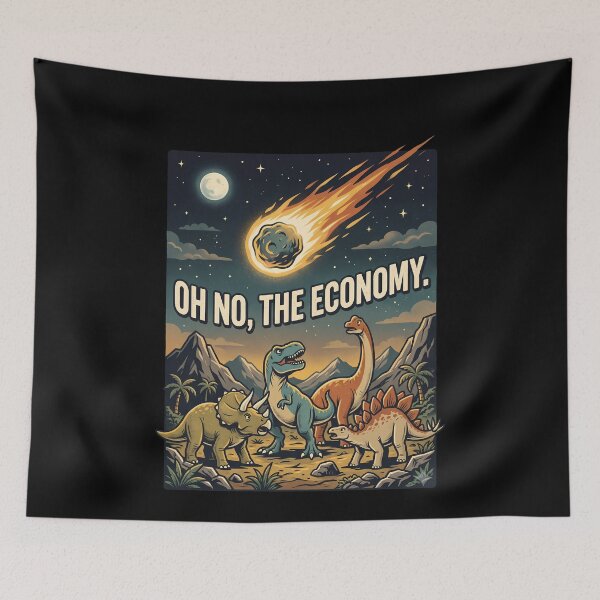 Item preview, Funny Dinosaur Meteor Oh No The Economy designed and sold by k3rstman1.