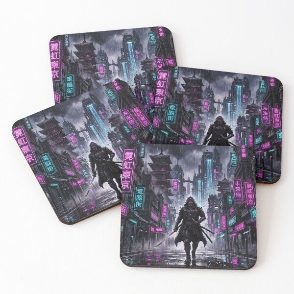 Item preview, EonJah — Neon Samurai, Tokyo Rain designed and sold by Osmose-Studio ⭐⭐⭐⭐⭐.