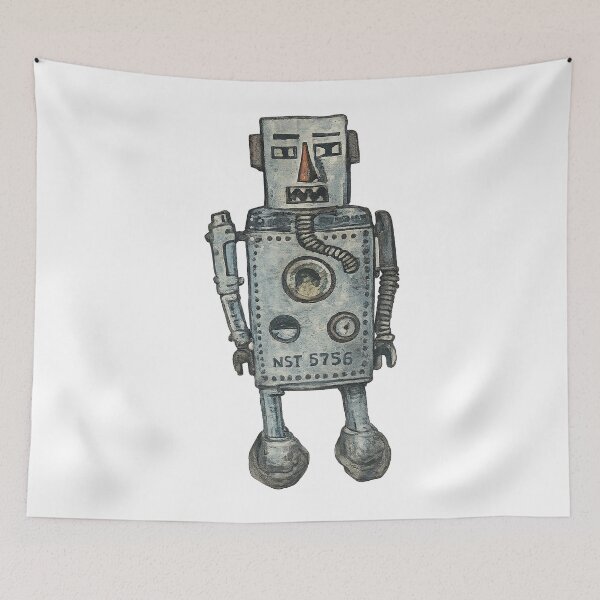 Item preview, Retro Folk Art Robot Illustration | Weathered Mechanical Character designed and sold by gahteeriffico.