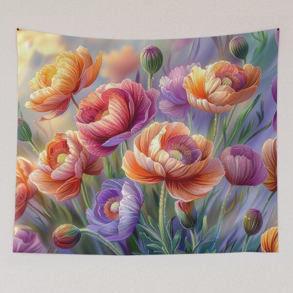 Item preview, Poppy Flowers with Dew Drops designed and sold by MargaretWiktor.
