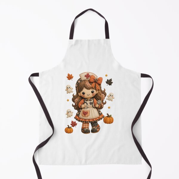 Item preview, Cute Patchwork Nurse Girl | Farmhouse Autumn & Halloween Art designed and sold by DecoVibe.