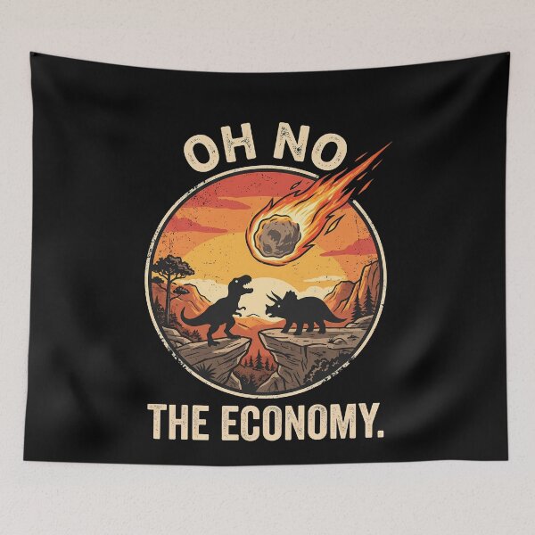 Item preview, Funny Dinosaur Meteor Oh No The Economy designed and sold by k3rstman1.