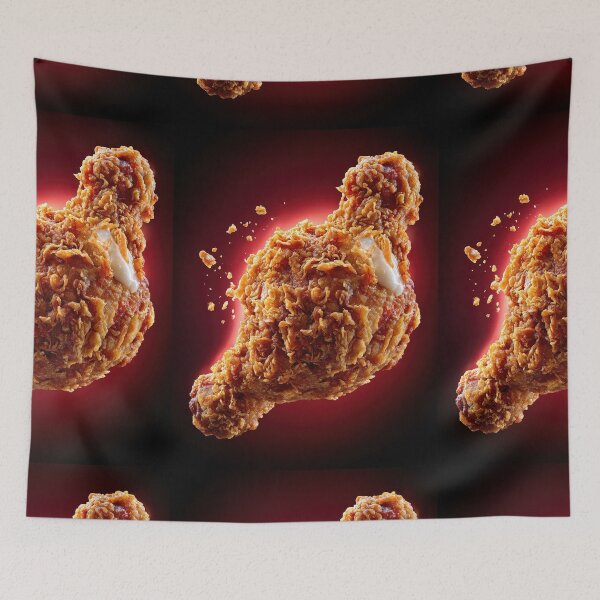 Item preview, Golden Crispy Fried Chicken Drumstick | Crunchy Food Art | Crispy Comfort Food Illustration designed and sold by Grafititee.