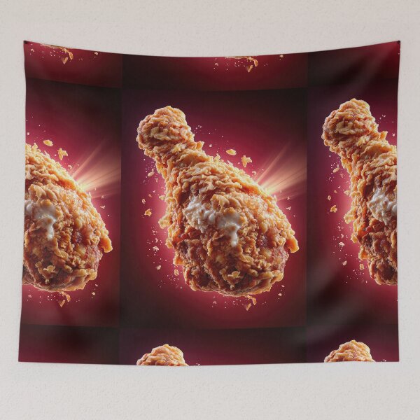 Item preview, Golden Crispy Fried Chicken Drumstick | Crunchy Food Art | Crispy Comfort Food Illustration designed and sold by Grafititee.