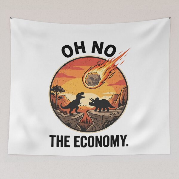 Item preview, Funny Oh No The Economy Dinosaur Meteor designed and sold by k3rstman1.