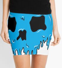 Melted Blue Skull Mini Skirt