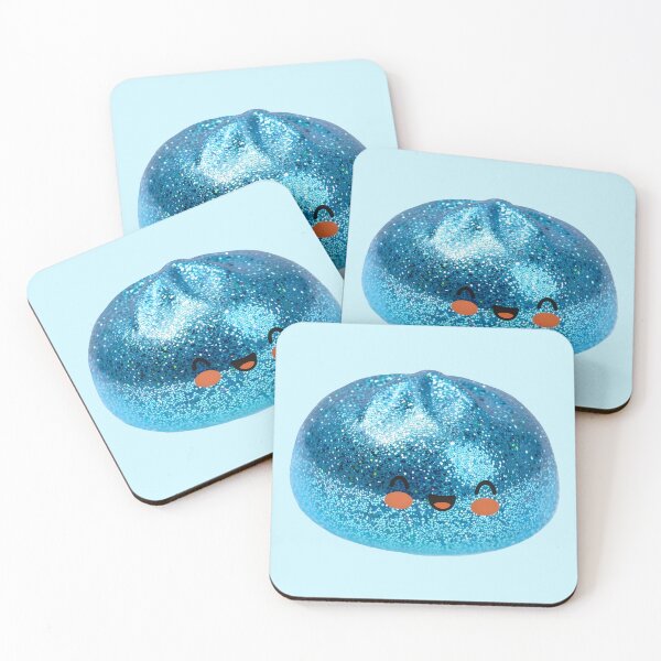 Item preview, Blue Glitter Squishy Dumpling Toy – Kawaii Photorealistic Cutout designed and sold by EmeraldeaArt.