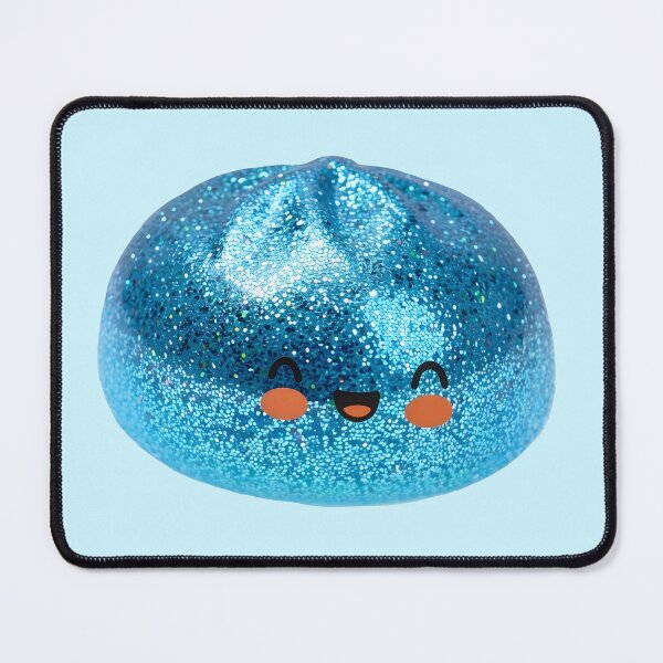 Item preview, Blue Glitter Squishy Dumpling Toy – Kawaii Photorealistic Cutout designed and sold by EmeraldeaArt.