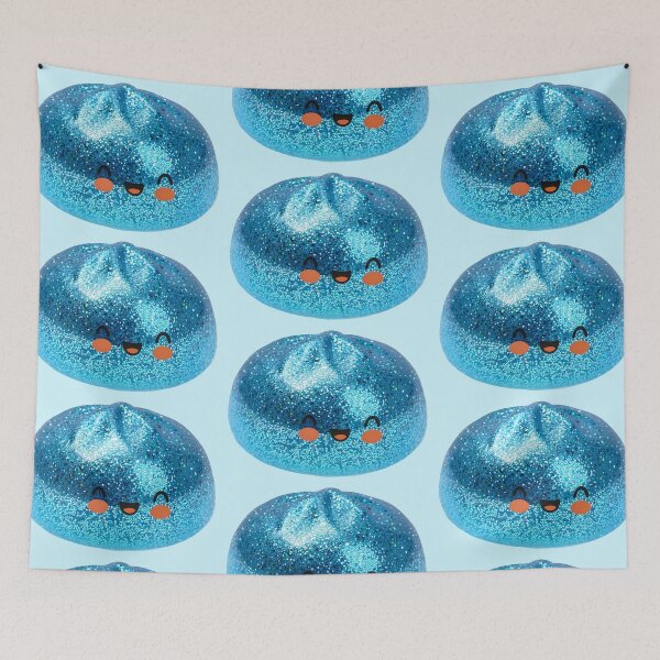 Item preview, Blue Glitter Squishy Dumpling Toy – Kawaii Photorealistic Cutout designed and sold by EmeraldeaArt.