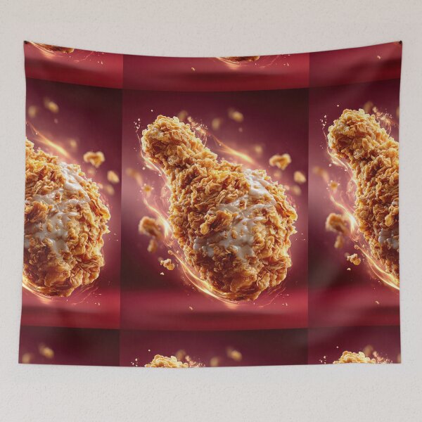 Item preview, Golden Crispy Fried Chicken Drumstick | Crunchy Food Art | Crispy Comfort Food Illustration designed and sold by Grafititee.