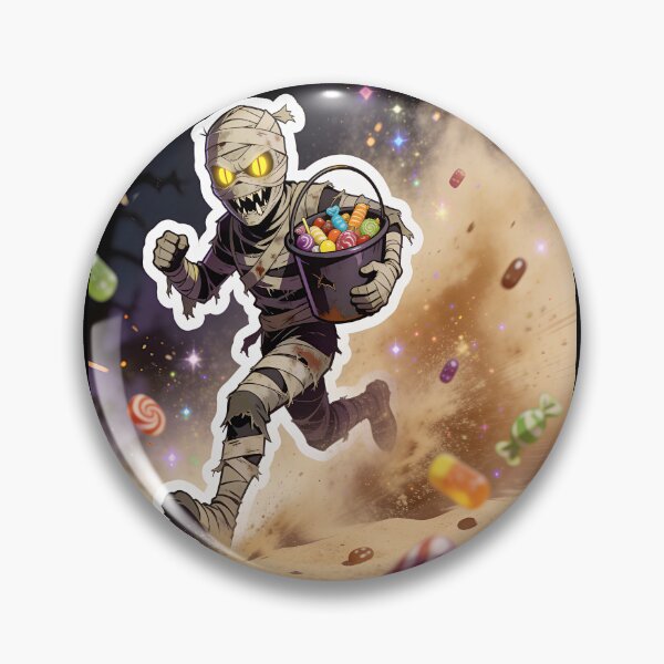 Item preview, Running Mummy Carrying Halloween Candy Funny Monster Sticker designed and sold by OksArtStudio.
