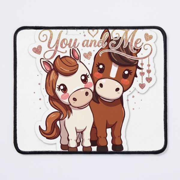 Item preview, Cute "You and Me" Glitter Horse Sticker | Adorable Couple Horses Art designed and sold by Arts121.