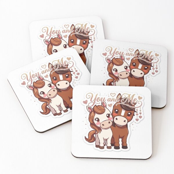 Item preview, Cute "You and Me" Glitter Horse Sticker | Adorable Couple Horses Art designed and sold by Arts121.