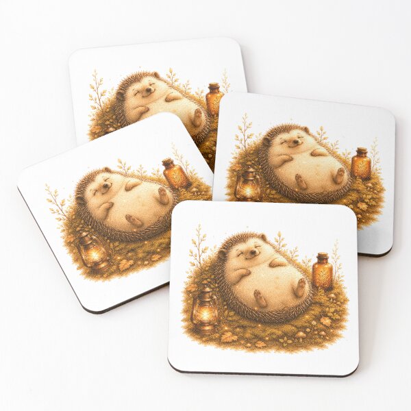 Item preview, Happy Vintage Hedgehog Relaxing Woodland Aesthetic designed and sold by AQUILAKREO.