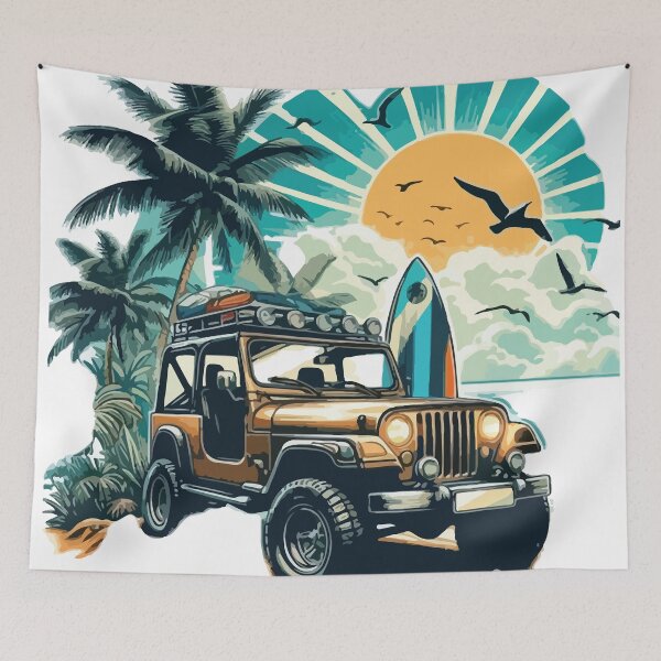 Item preview, Jeep with sunset designed and sold by Sahib Singh.