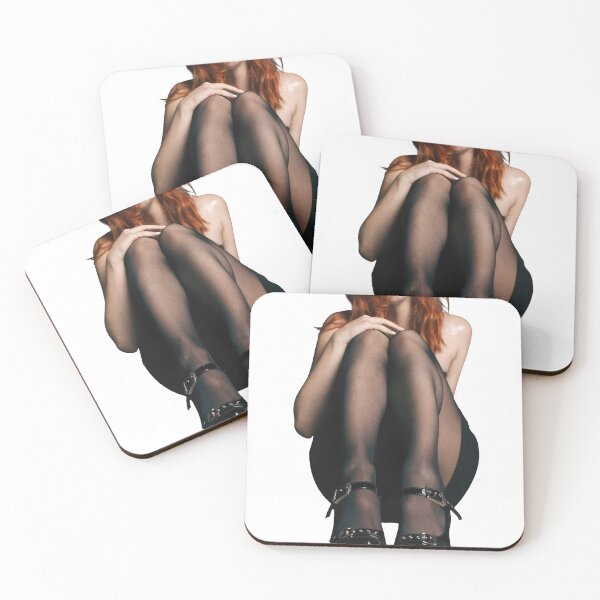 Item preview, Redhead woman wearing black tights and platform as isolated object designed and sold by Creative88Art.