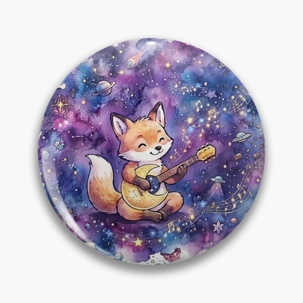Item preview, Cute Cosmic Musician Fox | Kawaii Galaxy Guitar Animal | Fantasy Nursery Decor | Music Lover Gift designed and sold by Cosmic Doodle Co..