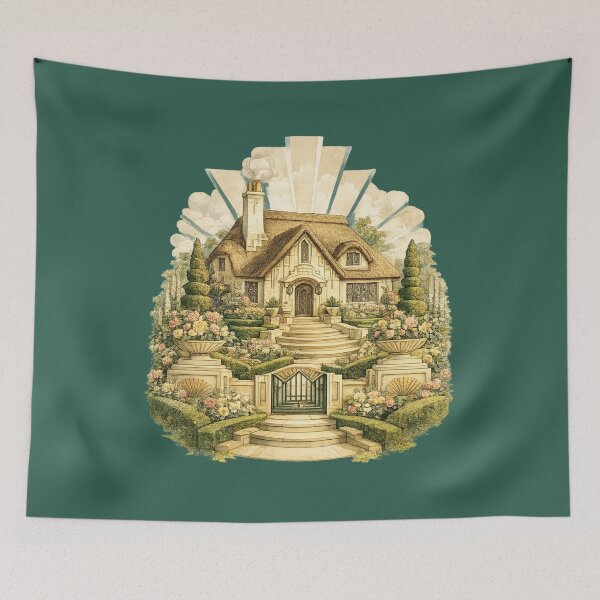 Item preview, 1930s Art Deco Cottage Illustration – Sleek Vintage Glamour Design Art designed and sold by MagicMakerPh.