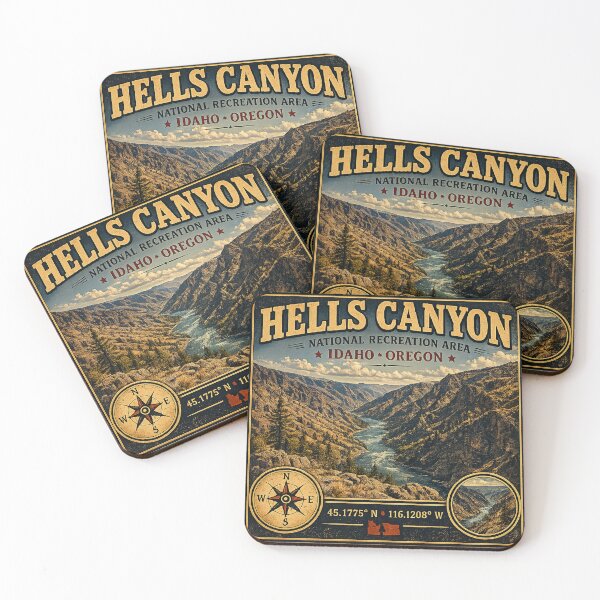 Item preview, Hells Canyon Idaho Oregon Vintage Travel Sticker designed and sold by naturalsurvival.