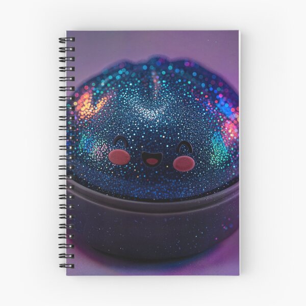 Item preview, Dark Blue Glitter Squishy Dumpling Toy in Bamboo Steamer with Purple Glow designed and sold by EmeraldeaArt.