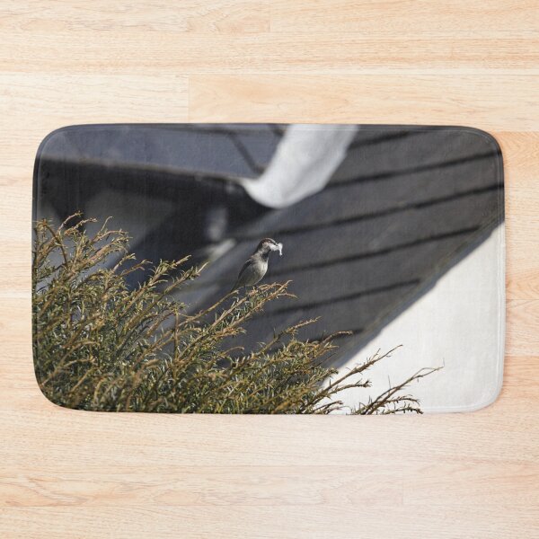 Item preview, A House Sparrow carrying some feathers designed and sold by TomRomanPhotos.