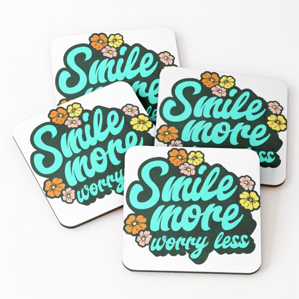 Item preview, Retro Groovy Smile More Worry Less Colorful Floral Design designed and sold by MagySale.