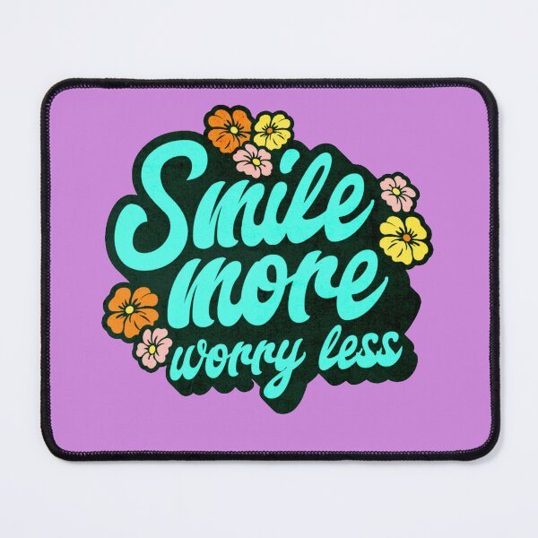 Item preview, Retro Groovy Smile More Worry Less Colorful Floral Design designed and sold by MagySale.