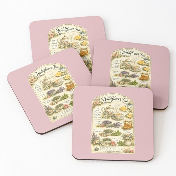 Item preview, Retro 1950s Wildflower Tea Recipe Illustration – Vintage Kitchen Design designed and sold by MagicMakerPh.