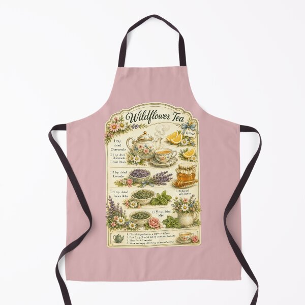 Item preview, Retro 1950s Wildflower Tea Recipe Illustration – Vintage Kitchen Design designed and sold by MagicMakerPh.