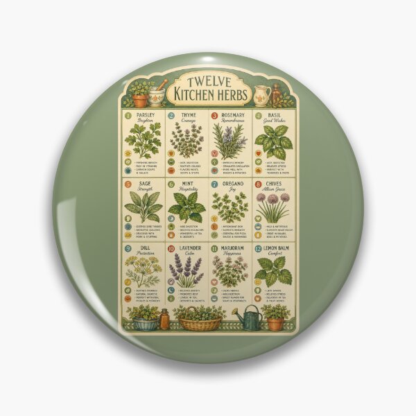 Item preview, Vintage 1960s Herb Chart Illustration – Retro Kitchen Poster Design Art designed and sold by MagicMakerPh.