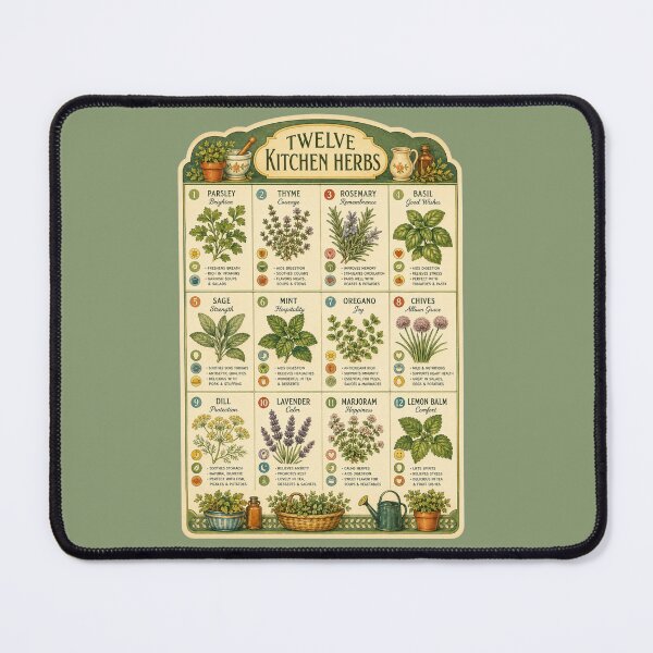 Item preview, Vintage 1960s Herb Chart Illustration – Retro Kitchen Poster Design Art designed and sold by MagicMakerPh.