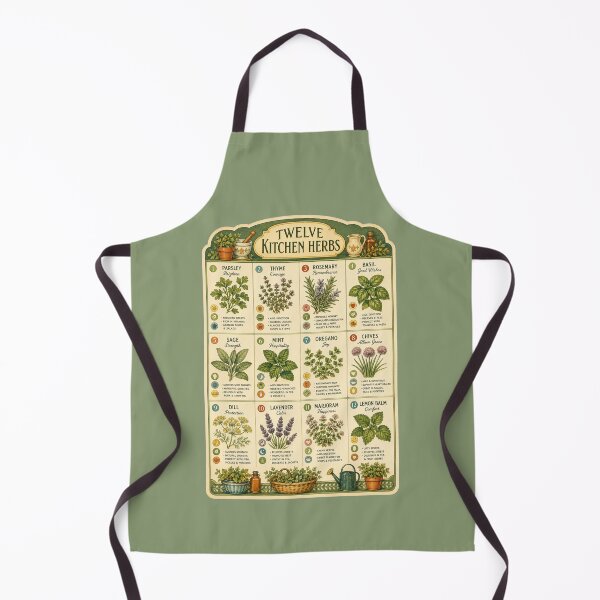Item preview, Vintage 1960s Herb Chart Illustration – Retro Kitchen Poster Design Art designed and sold by MagicMakerPh.