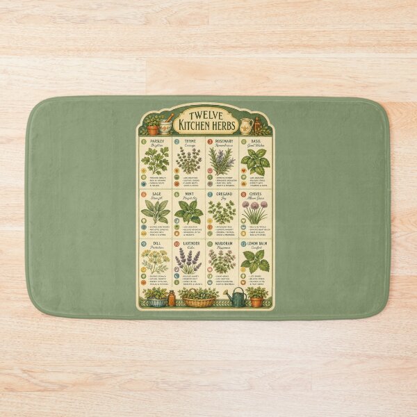 Item preview, Vintage 1960s Herb Chart Illustration – Retro Kitchen Poster Design Art designed and sold by MagicMakerPh.