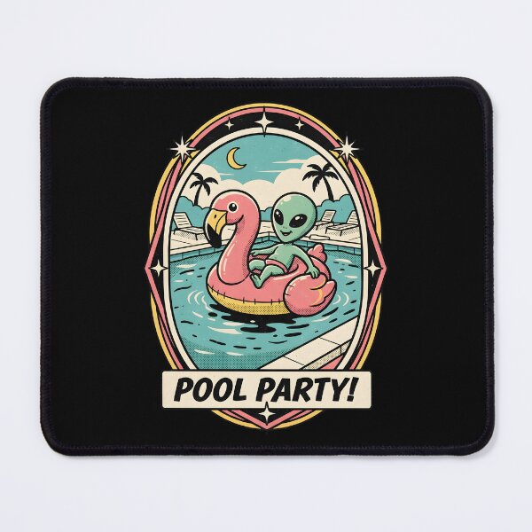 Item preview, Cute Alien Pool Party Flamingo Retro Graphic designed and sold by DuckOddity.