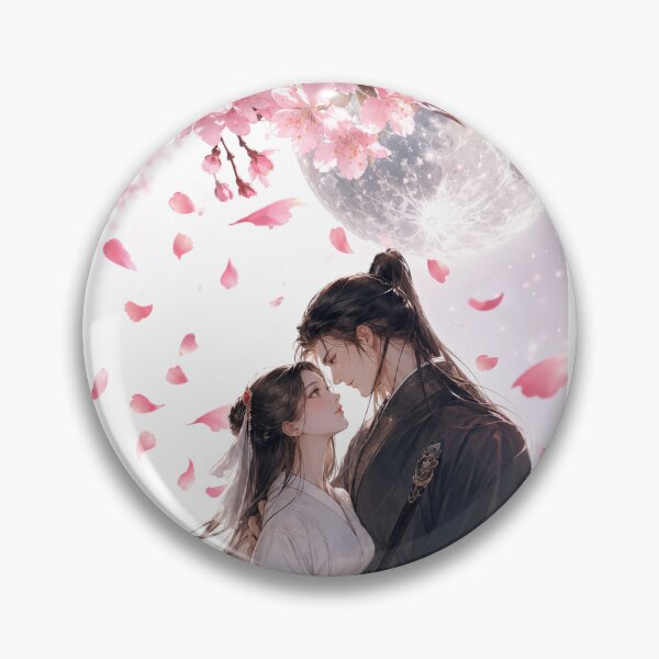 Item preview, Moonlit Sakura Embrace | Romantic Eastern Fantasy Art designed and sold by Suzaku Studio.