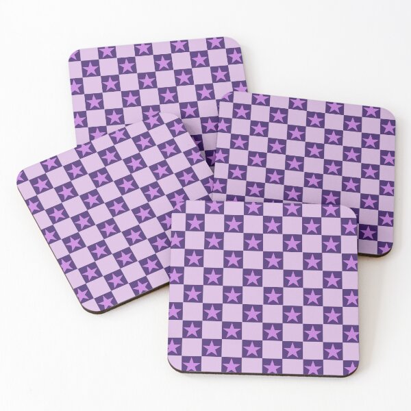Item preview, Pastel Lilac Starry Checkerboard Pattern designed and sold by imperiumpublicitario .