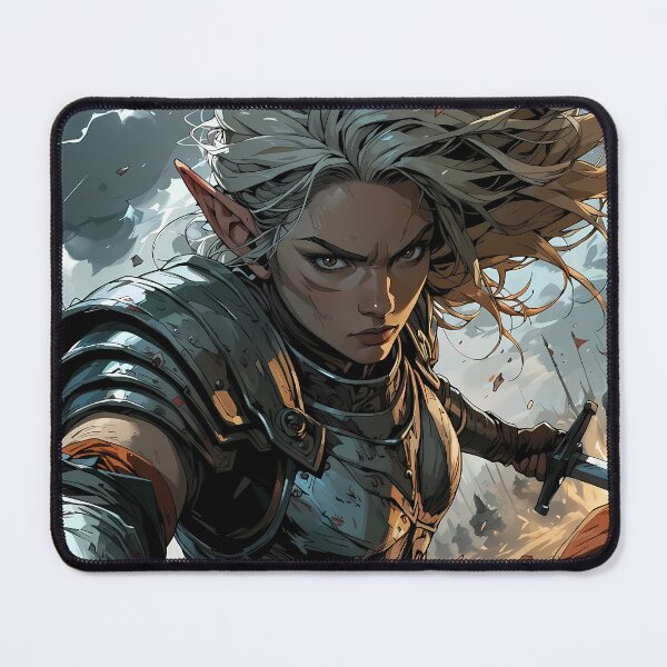 Item preview, Fantasy Warrior Elf Epic Medieval Battle Illustration designed and sold by BorgSpareParts.