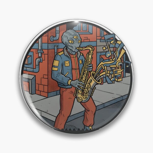 Item preview, Street Music Alien Saxophone Player Retro Graphic designed and sold by DuckOddity.