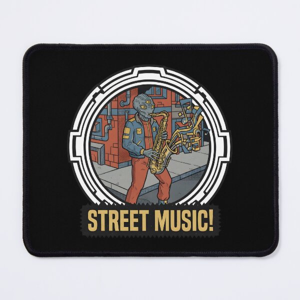 Item preview, Street Music Alien Saxophone Player Retro Graphic designed and sold by DuckOddity.