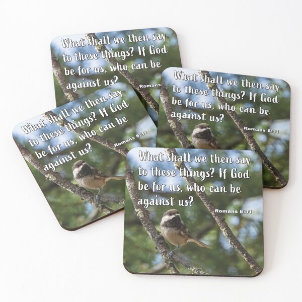 Item preview, Romans 8:31 If God Be With Us - Chestnut-backed Chickadee Photograph designed and sold by InsprtnlArtbyDP.