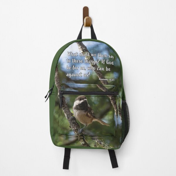Item preview, Romans 8:31 If God Be With Us - Chestnut-backed Chickadee Photograph designed and sold by InsprtnlArtbyDP.