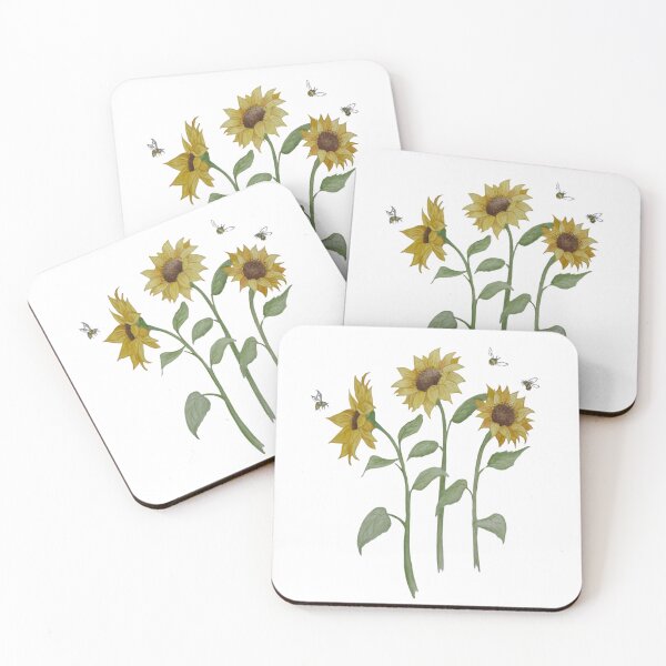 Item preview, Sunflowers with Bees designed and sold by castawayscot.