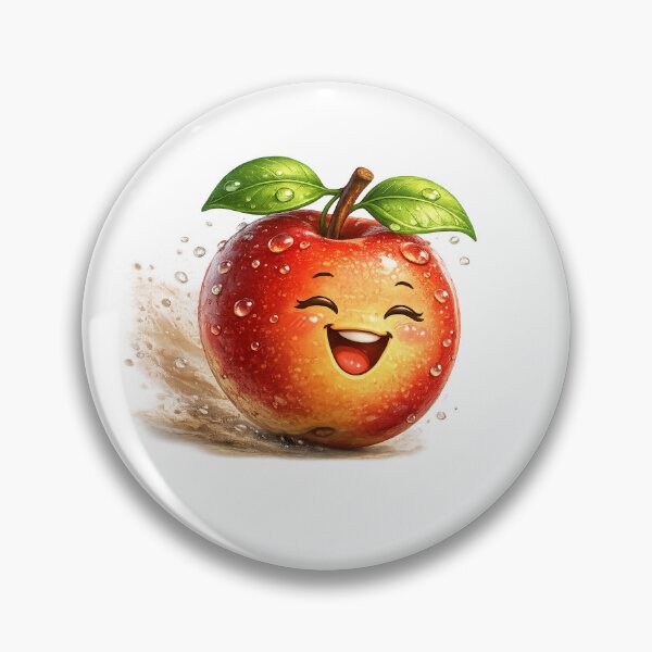 Item preview, Cute Smiling Apple with Dew Drops | Happy Red Fruit Cartoon Character designed and sold by JMDG Studio.