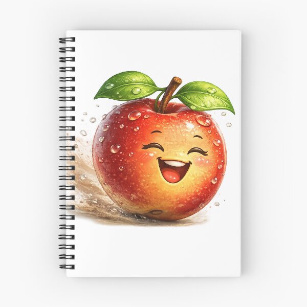 Item preview, Cute Smiling Apple with Dew Drops | Happy Red Fruit Cartoon Character designed and sold by JMDG Studio.