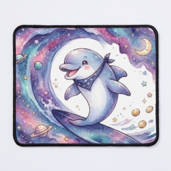 Item preview, Cute Cosmic Dolphin Riding Galaxy Wave | Kawaii Space Ocean Art | Celestial Surfing Dolphin | Fantasy Animal Gift designed and sold by Cosmic Doodle Co..
