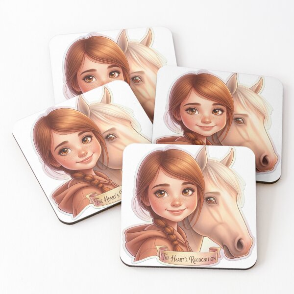 Item preview, "Pure Bond: Girl and Horse Sticker Art with Freckles and Braided Hair" designed and sold by Arts121.
