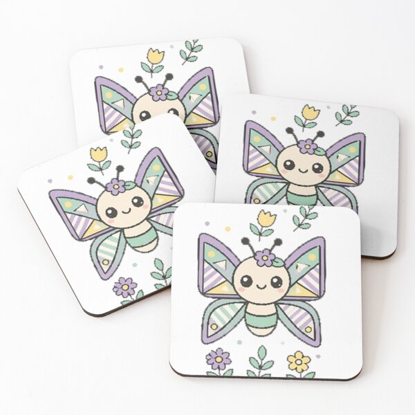 Item preview, cute butterfly pastel Kawai art designed and sold by  Mudikeys.